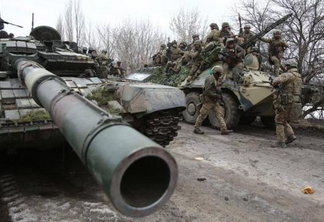 Tanque russo em território ucraniano. Foto: reprodução