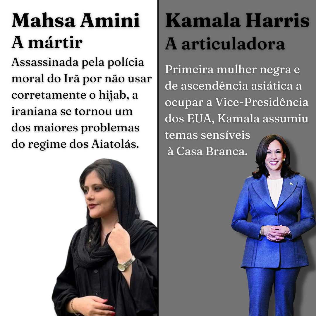 EUA e irã também renderam ao mundo dois exemplos femininos de maneiras distintas - Arte Vanessa Neves