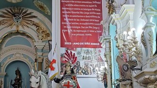 A imagem de São Jorge, na igreja da Praça da República - Ediane Merola / Prefeitura do Rio
