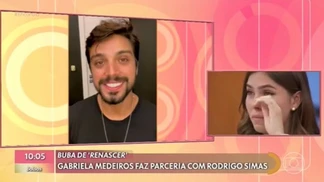 Rodrigo Simas emocionou a atriz Gabriela Medeiros no Encontro