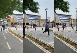 Estudantes da Universidade de Guayaquil, no Equador, correm em meio à invasão de criminosos armados. Foto: Reprodução