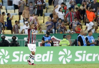Cano comemora o segundo gol tricolor no clássico diante do Vasco (Crédito: Úrsula Nery/Agência FERJ)