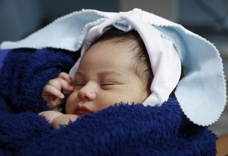 Todos os bebês internados na maternidade foram vestidos de coelhinhos - Edu Kapps/Prefeitura do Rio