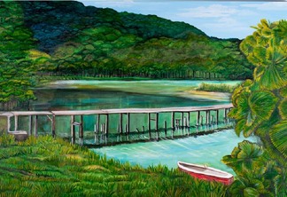 Ponte da Lagoa de Piratininga por Elza Suzuki na exposição Cantos & Encantos - Foto Divulgação Sylvio Relvas