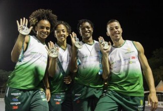 Tiffani Marinho e Orcampi: ouro e recorde do Troféu no 4x400 m (Carol Coelho/CBAt)
