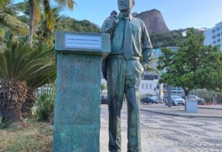 Para tentar coibir os vândalos, a estátua ganhou um reforço interno com barras de ferro – Prefeitura do Rio
