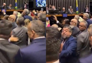 O deputado Washington Quaquá (PT-RJ) deu um tapa na cara do bolsonarista Messias Donato (Republicanos-ES) - Foto: Reprodução