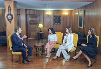 Fernando Haddad, Raquel Landim, Débora Bergamasco e Thais Herédia. Foto: Divulgação/CNN Brasil