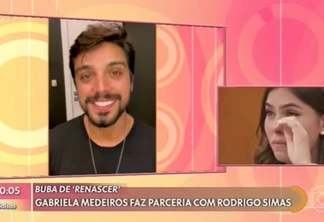 Rodrigo Simas emocionou a atriz Gabriela Medeiros no Encontro