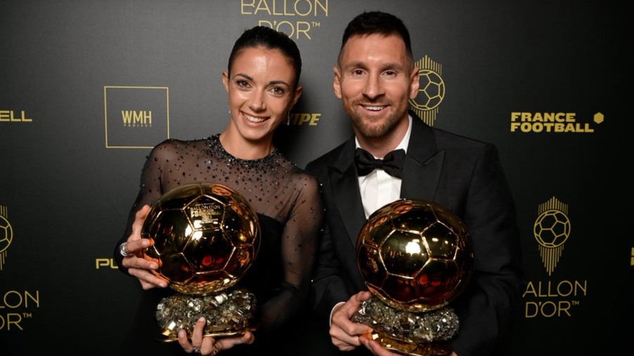 Aitana Bonmati & Lionel Messi - Foto: Reprodução x Bola de Ouro