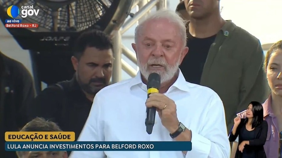 O presidente Lula durante evento em Belford Roxo (RJ). Foto: Reprodução