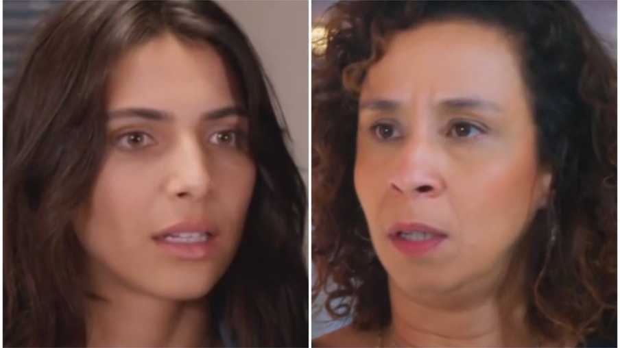 Em Elas por Elas, Ísis diz a Adriana que vai embora com a criança (Foto: Reprodução/Globo)