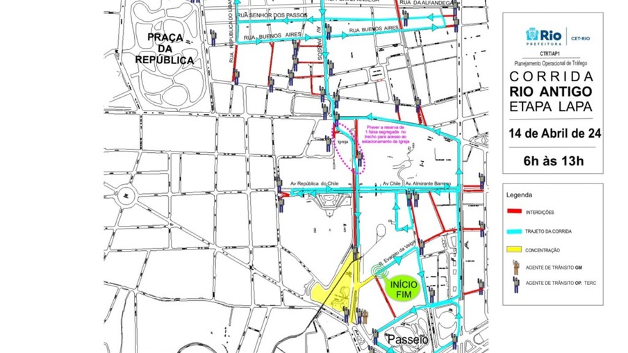 CET-Rio divulga esquema de trânsito para a Corrida Rio Antigo – Etapa Lapa