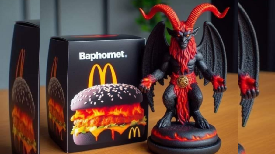 Suposto lançamento de lanche do McDonald's com boneco Baphomet gera polêmica