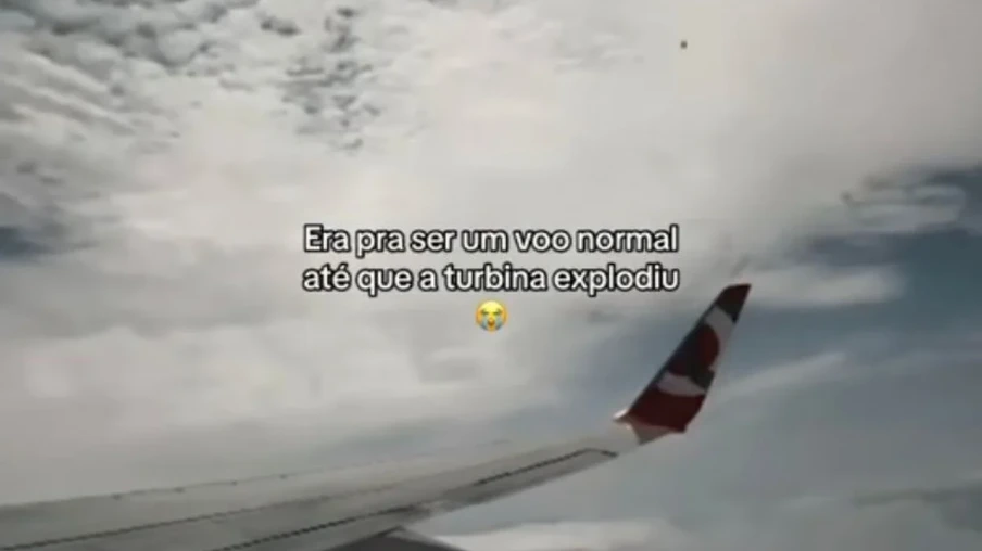 A turbina do avião acabou explodindo na decolagem Reprodução/Redes Sociais