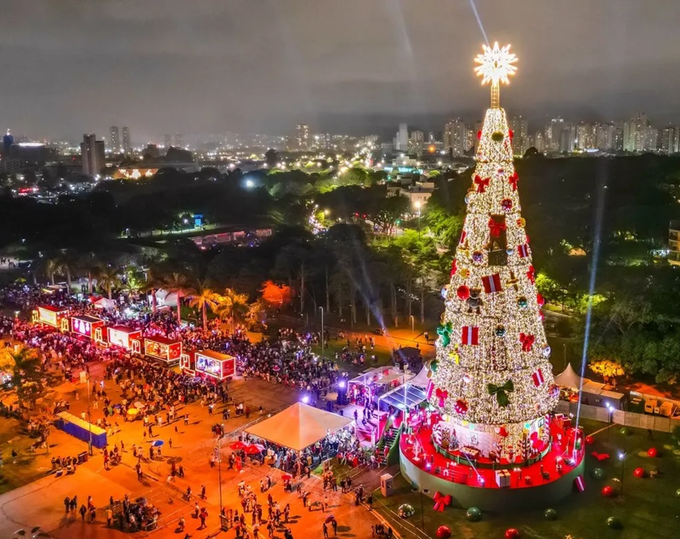 Árvore de Natal de São Paulo no Parque Villa-Lobos — Foto: Divulgação/Prefeitura SP