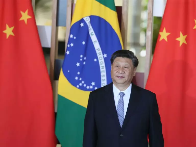 O presidente da República Popular da China, Xi Jinping, durante declaração à imprensa no Palácio do Itamaraty, em Brasília. 13/11/2019. (Foto: Agência Brasil)