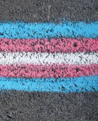 Bandeira que representa a comunidade trans. Pexels
