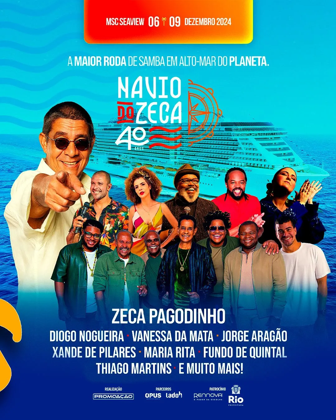Zeca Pagodinho celebra 40 anos de carreira em cruzeiro | Diário Carioca Zeca Pagodinho comemora 40 anos de carreira em cruzeiro temático