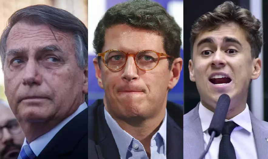 Nikolas Ferreira e Ricardo Salles criticam alianças de Bolsonaro e geram atrito na direita | Diário Carioca Jair Bolsonaro, Ricardo Salles e Nikolas Ferreira. Foto: reprodução