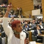 A deputada Leci Brandão (PCdoB-SP) foi uma das parlamentares ameaçadas | Foto: Agência Alesp