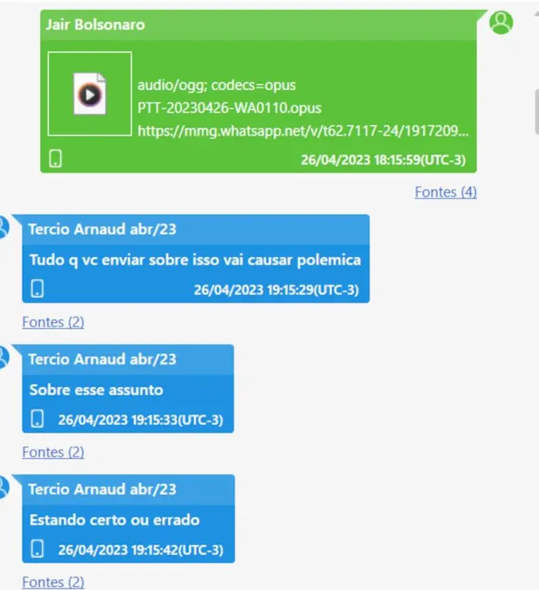 PF revela articulações golpistas encontradas no celular de Bolsonaro | Diário Carioca Print de conversa entre Jair Bolsonaro e Tercio Arnaud, membro do “Gabinete do Ódio”