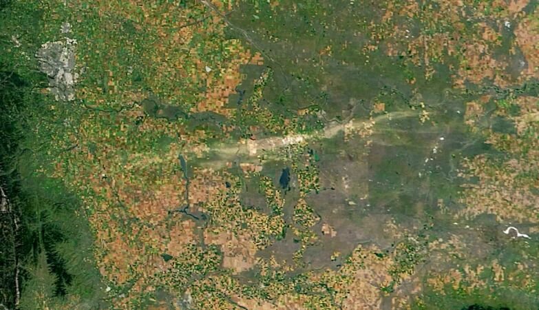 Granizo gigante deixa cicatriz de 200 km no Canadá, visível até do espaço | Diário Carioca Foto: NASA / AQUA / MODIS