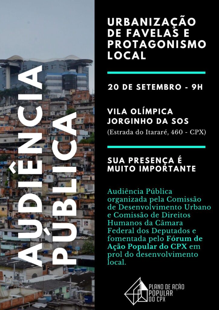 Complexo do Alemão recebe neste sábado debate sobre urbanização das favelas com foco na participação popular

