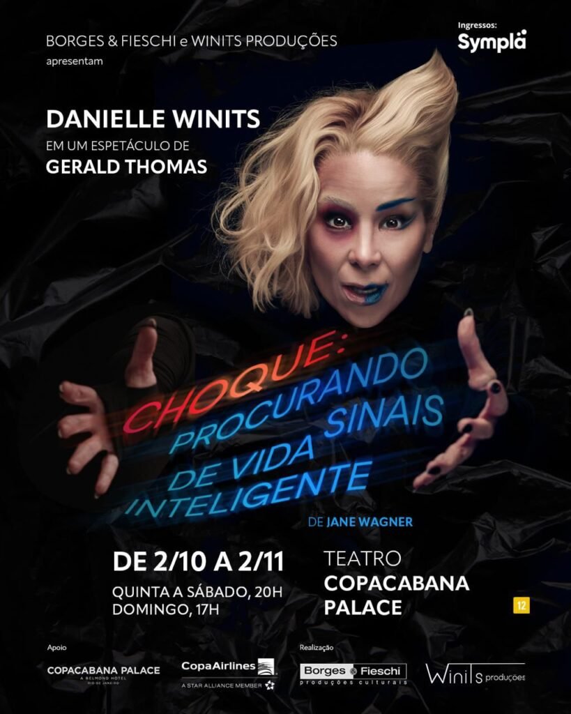 Danielle Winits e Gerald Thomas estreiam CHOQUE!, no Teatro Copacabana Palace
