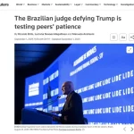Agência Reuters: “Ninguém desprezou tanto a fúria de Trump como Moraes” | Diário Carioca Matéria da Reuters sobre Moraes. Foto: reprodução