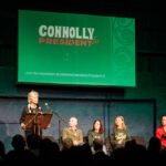 Ventos de esperança sopram com a eleição da progressista Catherine Connolly para presidenta da Irlanda | Diário Carioca Catherine Connolly no lançamento da campanha. Fonte: Connolly para Presidente/X