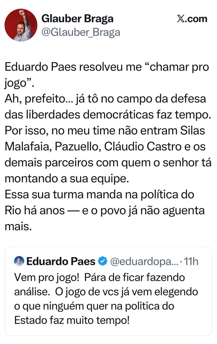 Glauber Braga respondeu à altura | Diário Carioca