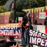 O que você não viu: Visita de Donald Trump gerou protestos na Malásia por apoio dos EUA a Israel | Diário Carioca Malaios protestam contra visita de Trump. Foto: PSM/FB