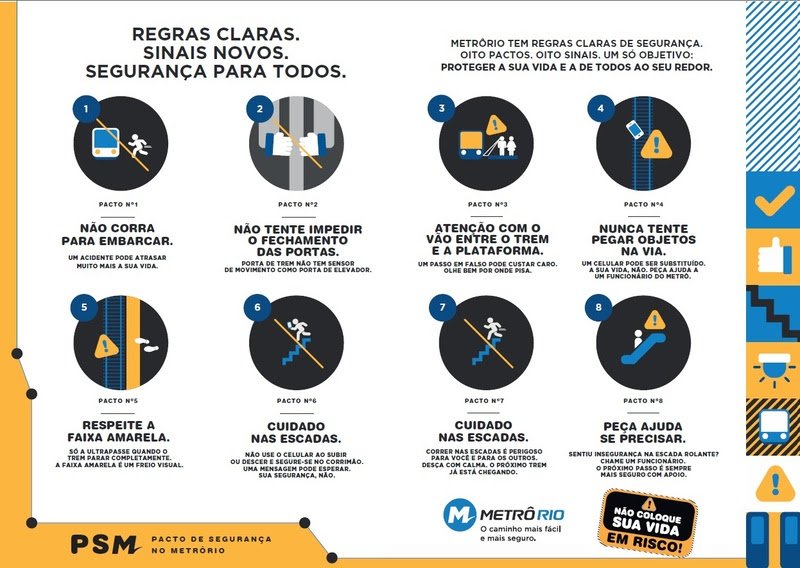 Saiba como recuperar objetos caídos nos trilhos do MetrôRio | Diário Carioca Folheto da Campanha “Pacto de Segurança no MetrôRio”