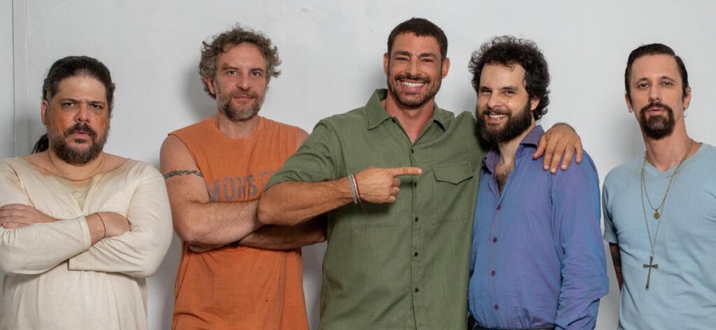 Caíto Mainier, Leandro Ramos, Cauã Reymond, Raul Chequer e Daniel Furlan. Foto: Ana Paula Amorim